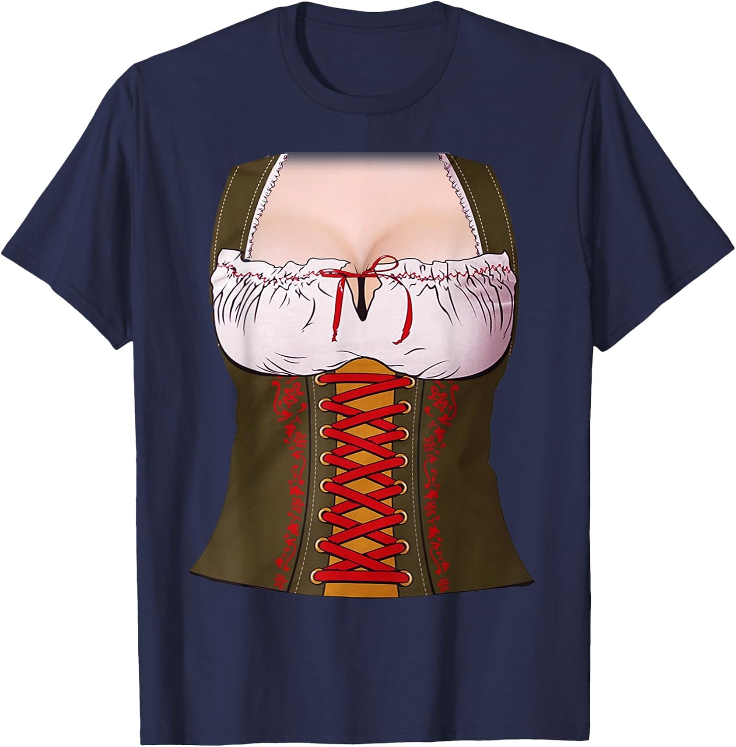 Dirndl Dress Costume DIY Easy Lazy Halloween Oktoberfest T-Shirt - T-Shirt | Navy