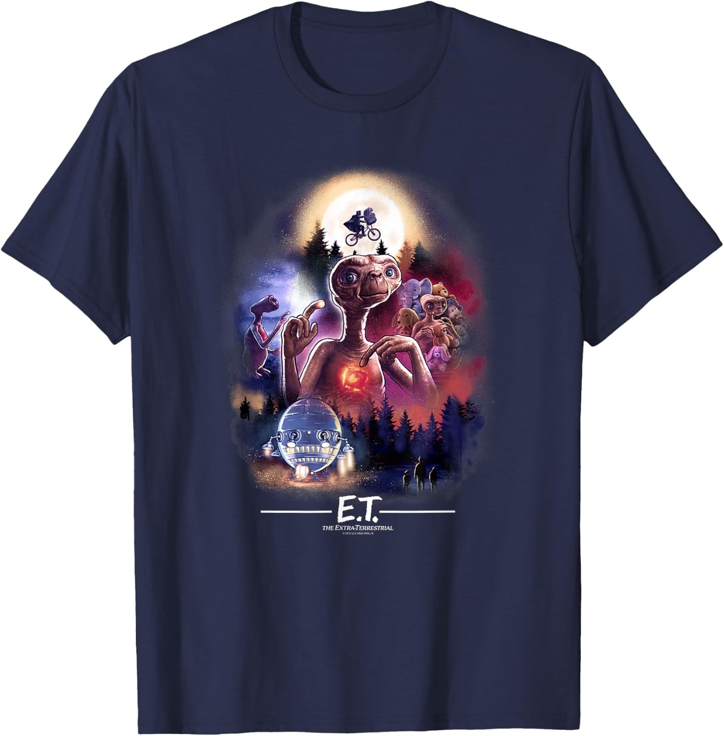 E.T. the Extra-Terrestrial Centered Collage T-Shirt - T-Shirt | Navy