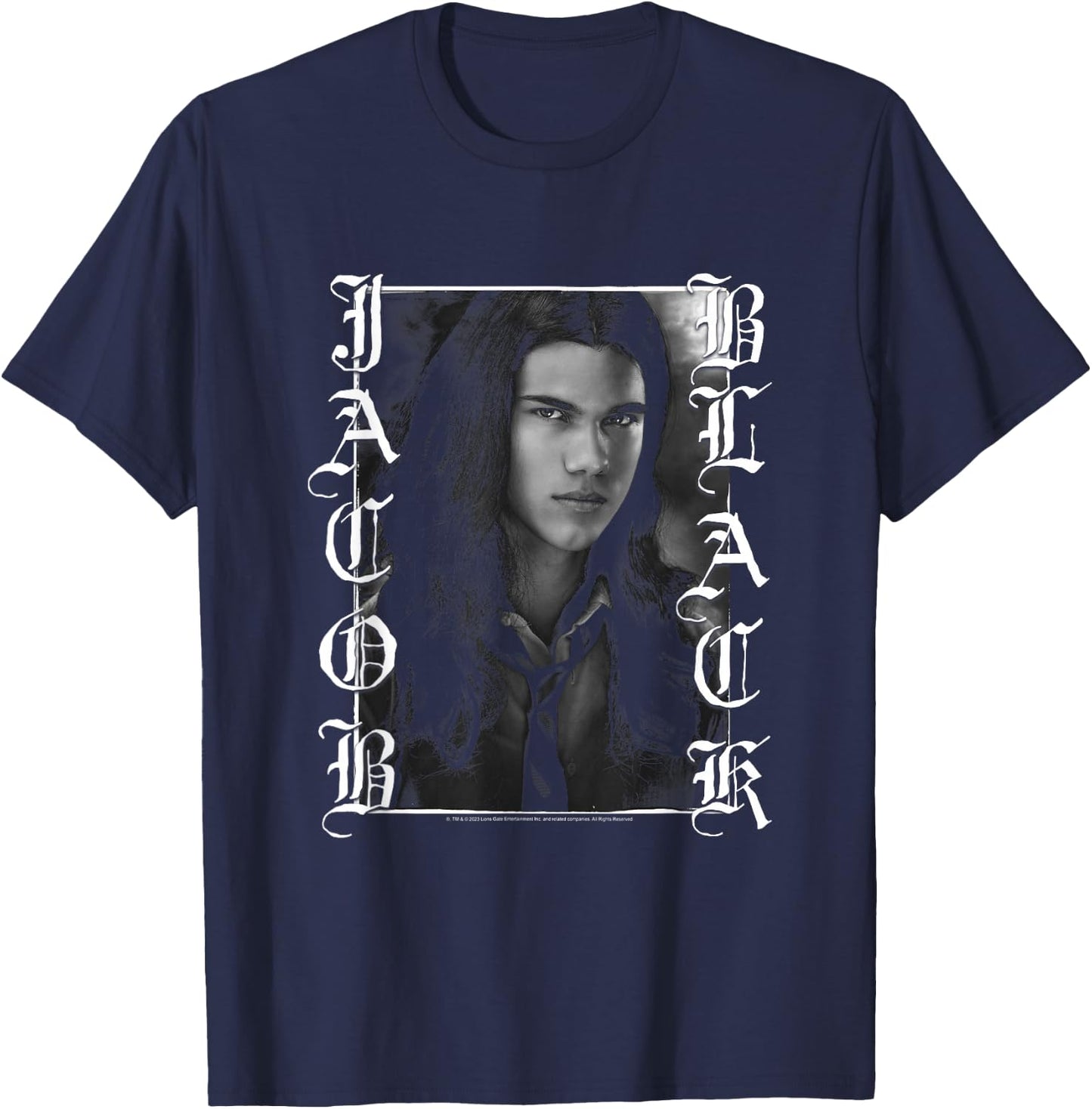 Twilight Jacob Black Gothic Frame Moody Portrait Movie T-Shirt - T-Shirt | Navy