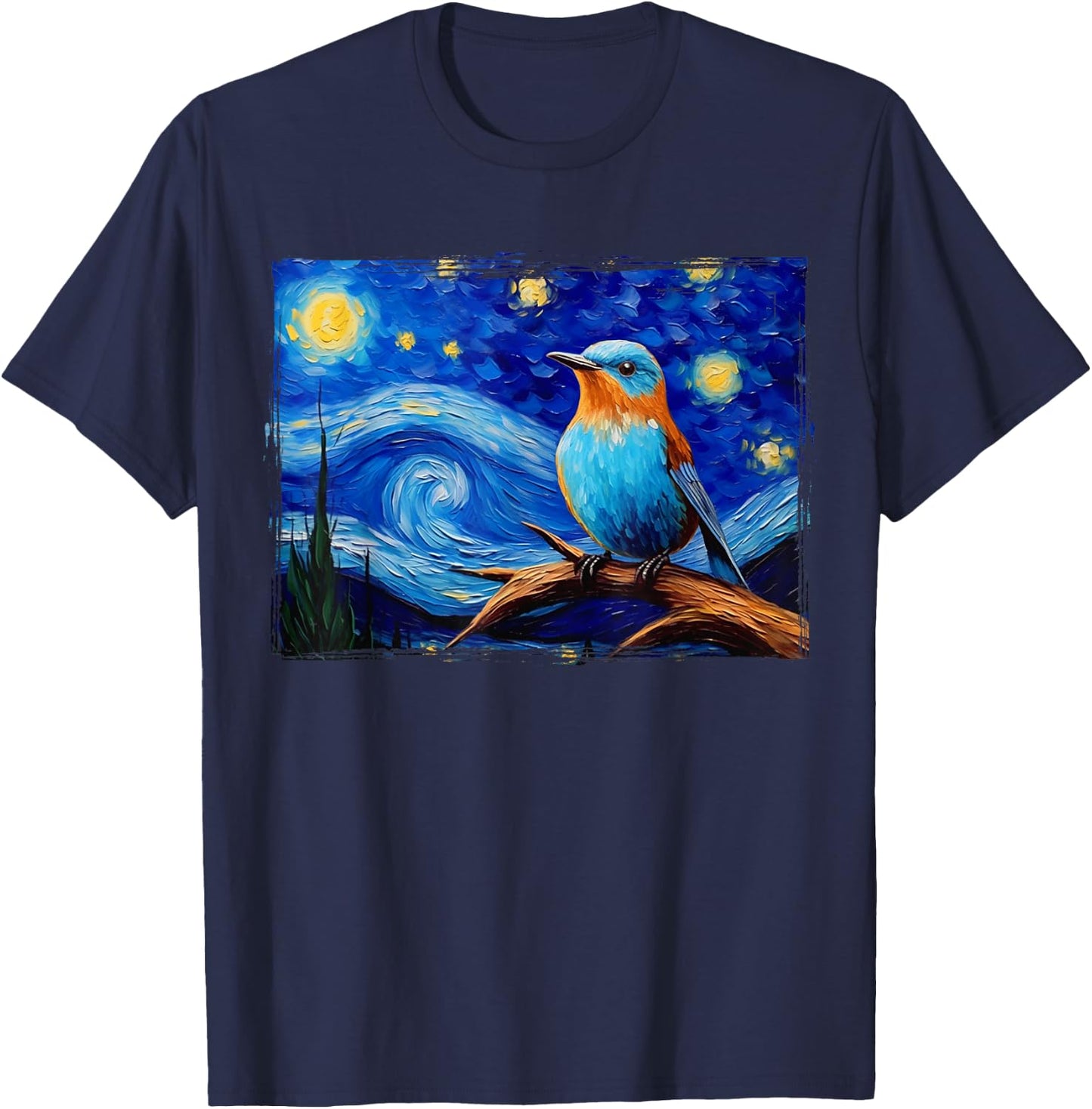 Patience Bluebird of Happiness Blue Bird Eastern Bluebird T-Shirt - T-Shirt | Navy