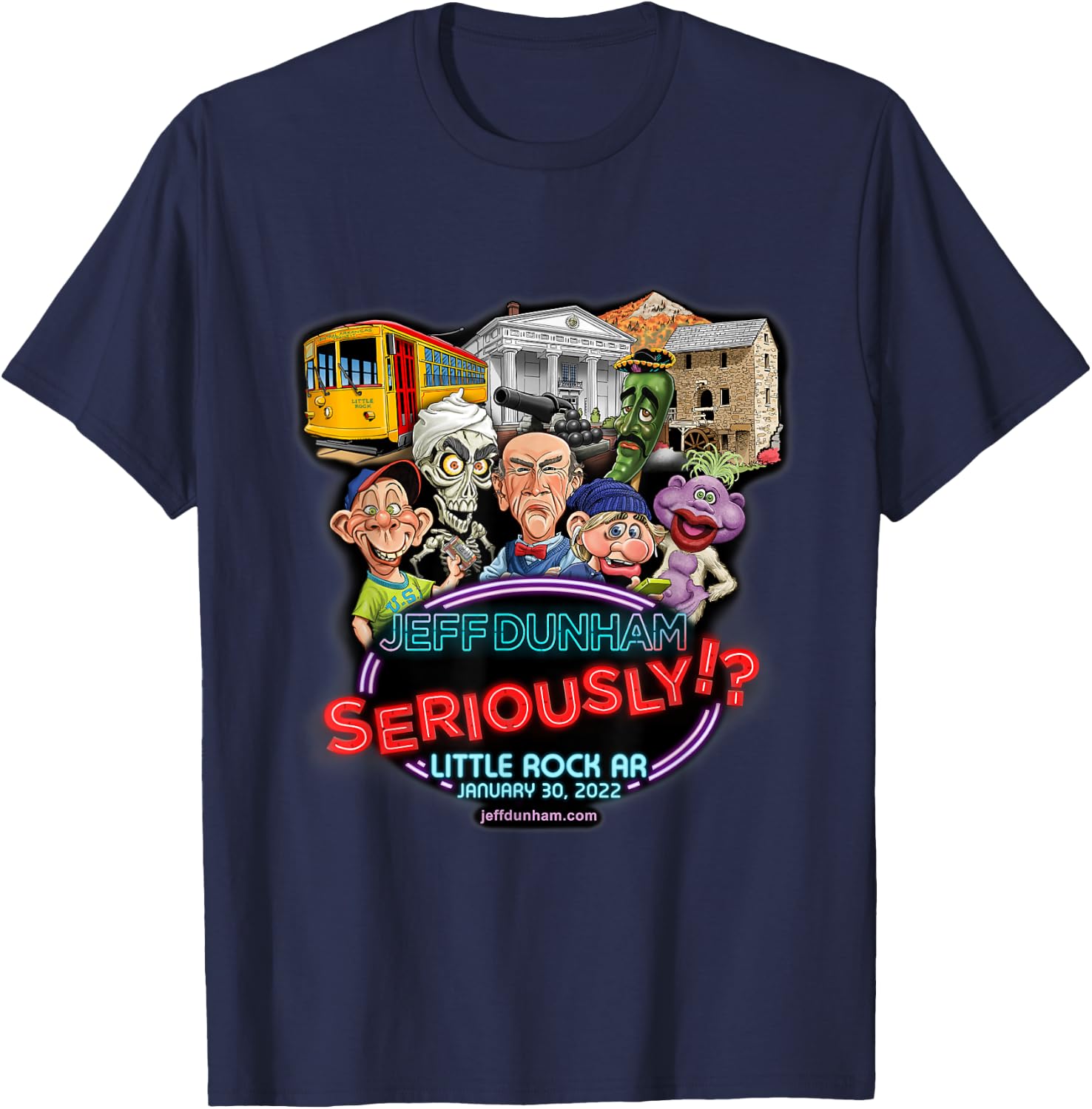 Jeff Dunham Little Rock, AR T-Shirt - T-Shirt | Navy