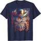 Owl Colorful Bird Art Owl Graphic Animal Owls Owl T-Shirt - T-Shirt | Navy