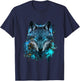 Wolf Art Abstract Wolf Face Wolves Animal Wolf Lover T-Shirt - T-Shirt | Navy