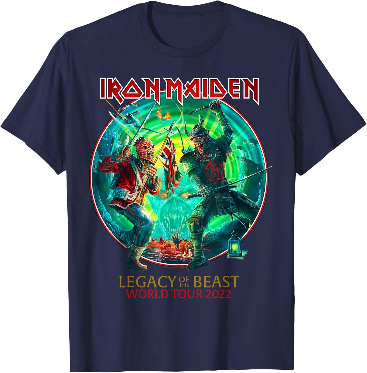 Iron Maiden - Legacy of The Beast World Tour 2022 Small T-Shirt - T-Shirt | Navy