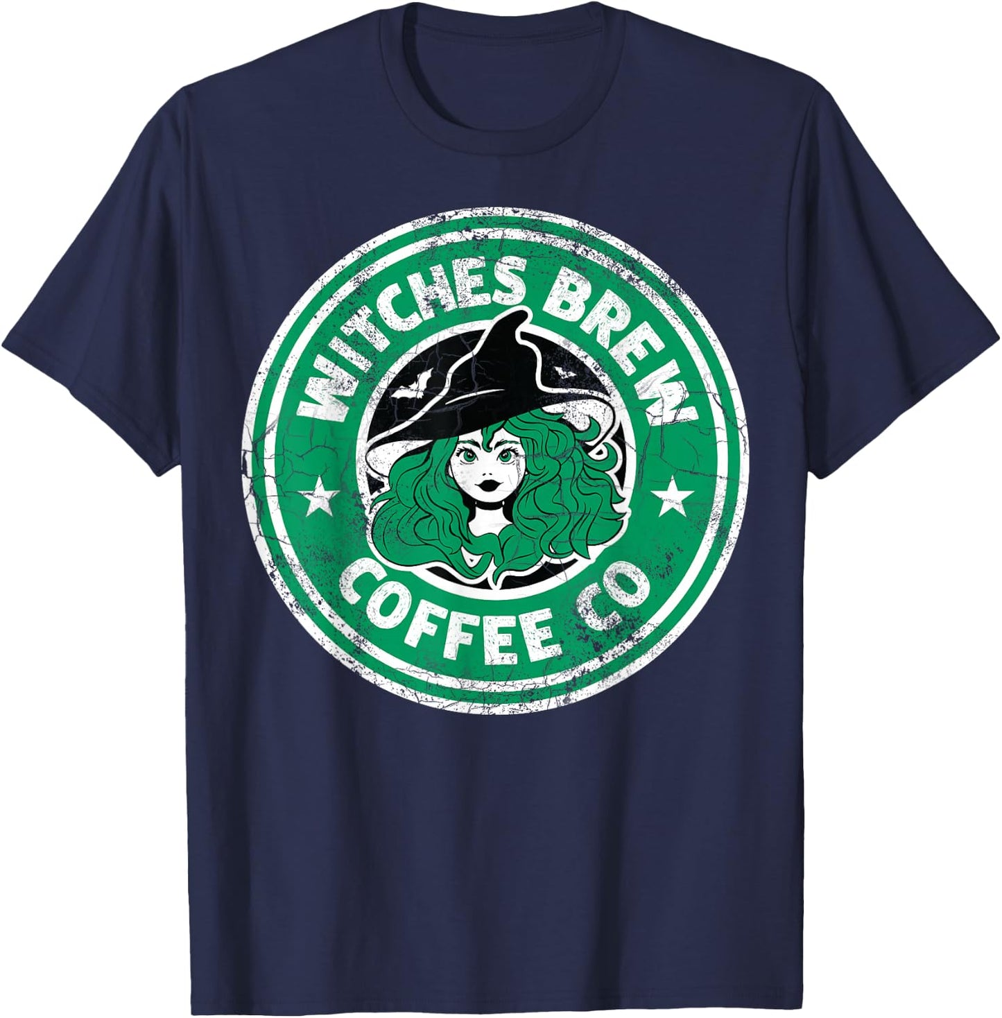 Retro Witches Brew Coffee Co T-Shirt - T-Shirt | Navy