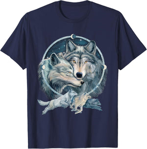 Wolf Dream Catcher Love T-Shirt - T-Shirt | Navy