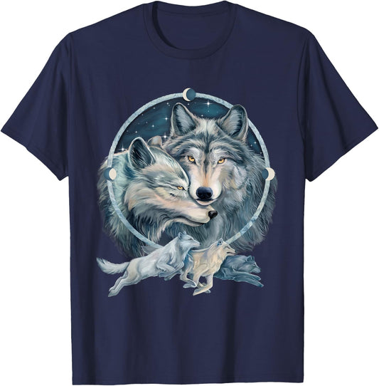 Wolf Dream Catcher Love T-Shirt - T-Shirt | Navy