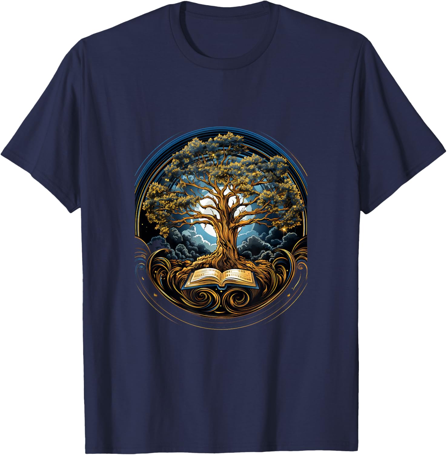 Back to School Tree of Knowledge Book Teacher Student T-Shirt - T-Shirt | Navy