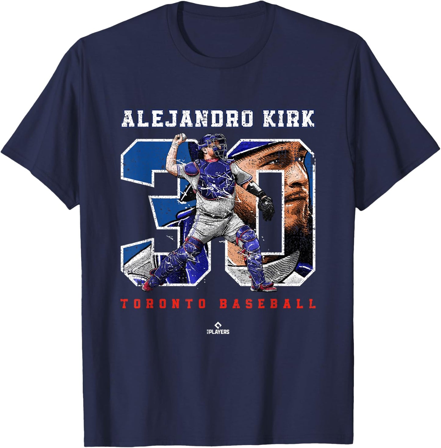 Number and Portrait Alejandro Kirk Toronto MLBPA T-Shirt - T-Shirt | Navy