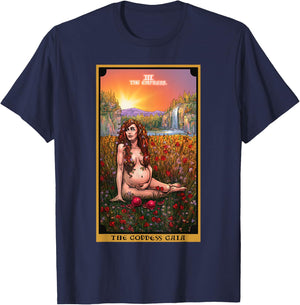 The Goddess Gaia The Empress Tarot Card Greek Pagan Witch T-Shirt - T-Shirt | Navy