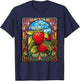Stained Glass Style Strawberry T-Shirt - T-Shirt | Navy