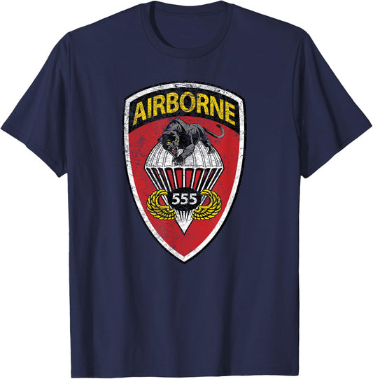 American Marauder: 555th Parachute Infantry Insignia T-Shirt - T-Shirt | Navy