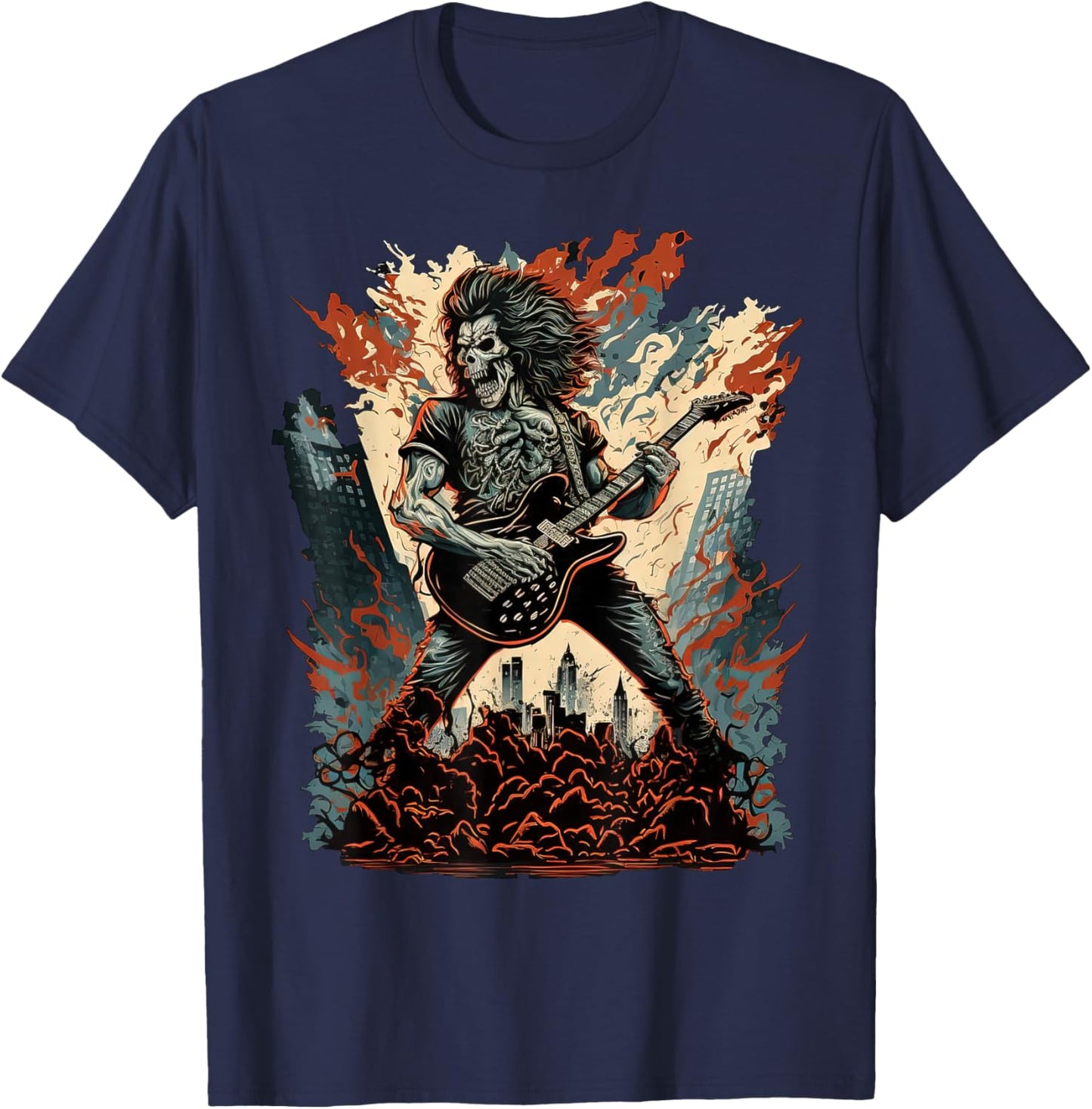 80s Classic Fantasy Art Heavy Metal Rock n Roll T-Shirt - T-Shirt | Navy