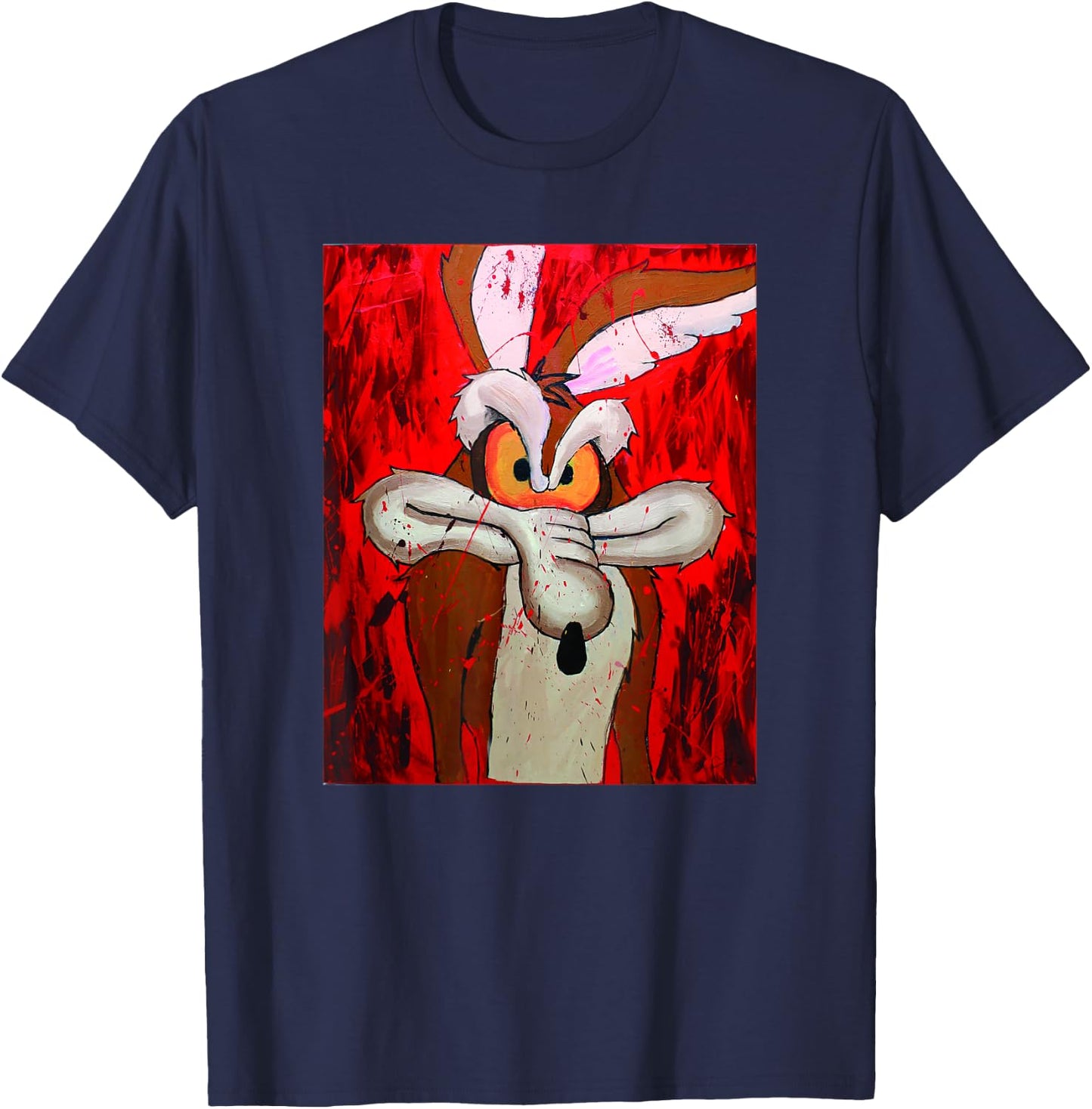 WB100 Looney Tunes Wile E. Coyote Seeing Red Vintage Sketch T-Shirt - T-Shirt | Navy