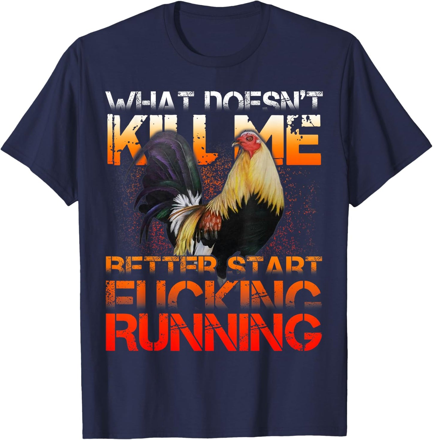 Funny Rooster Cock Fight T-Shirt - T-Shirt | Navy