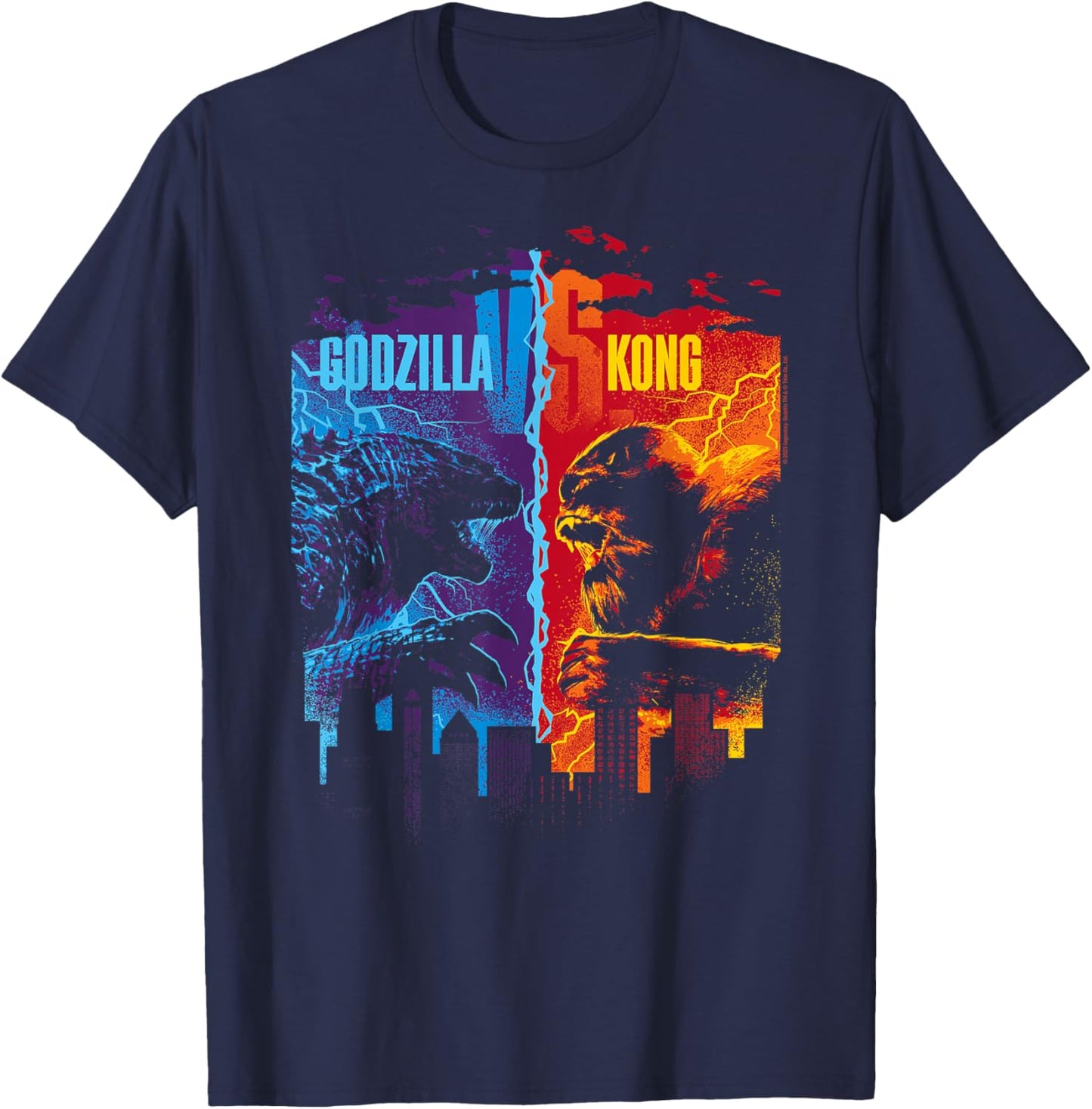 Godzilla x Kong , -Adults, Short Sleeve, Black, Small T-Shirt - T-Shirt | Navy