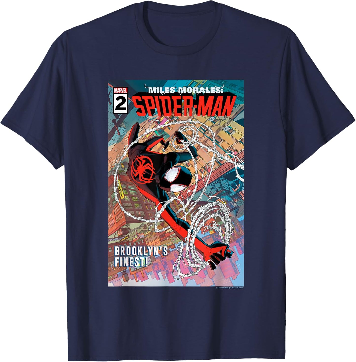 Marvel Spider-Man Across The Spider-Verse Part 1 BK's Finest T-Shirt - T-Shirt | Navy