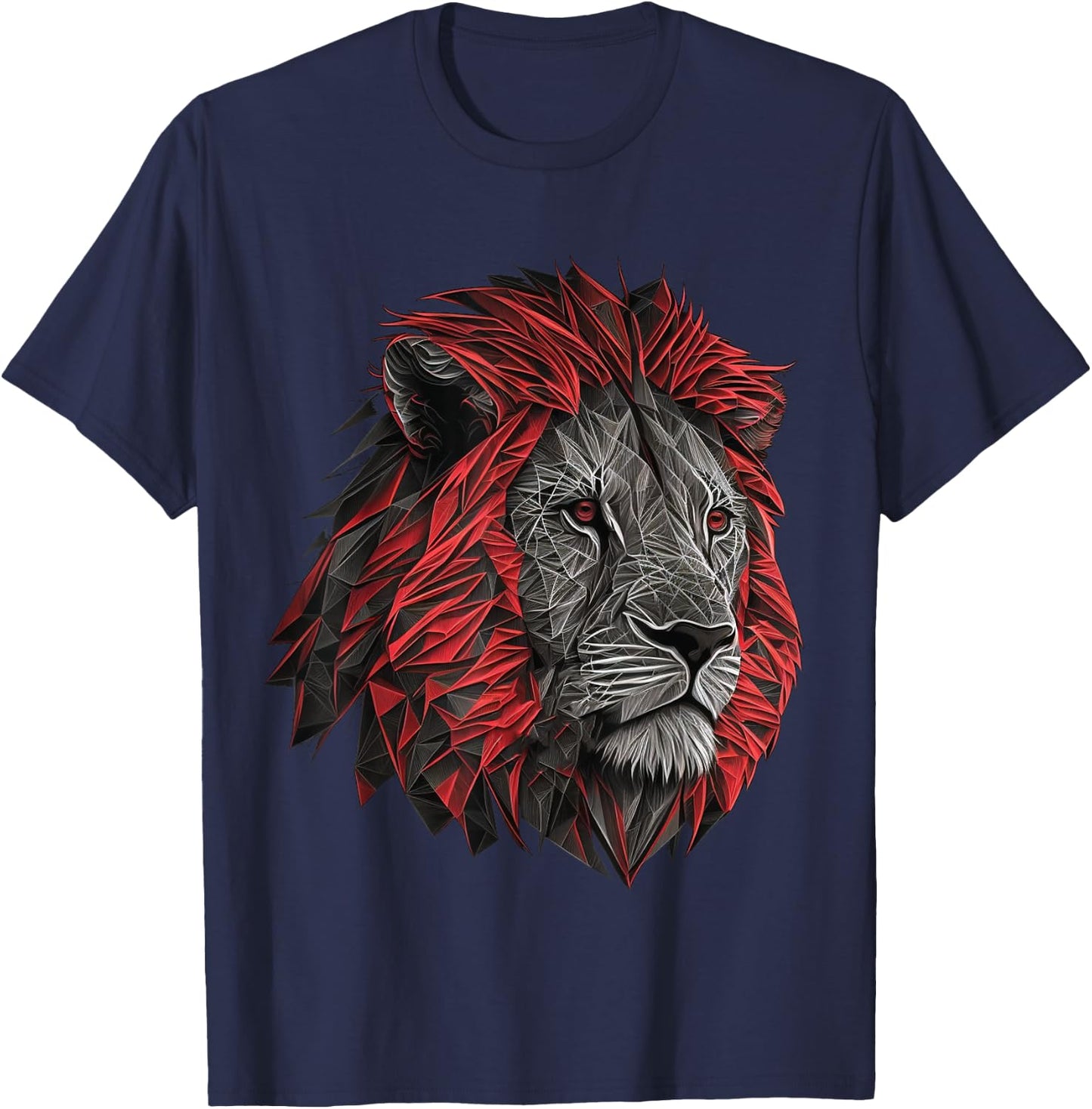 Lion animal lovers animal print lion T-Shirt - T-Shirt | Navy