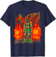 Firefighter Deadlifting Workout Bodybuilding Fitness Muscle T-Shirt - T-Shirt | Navy