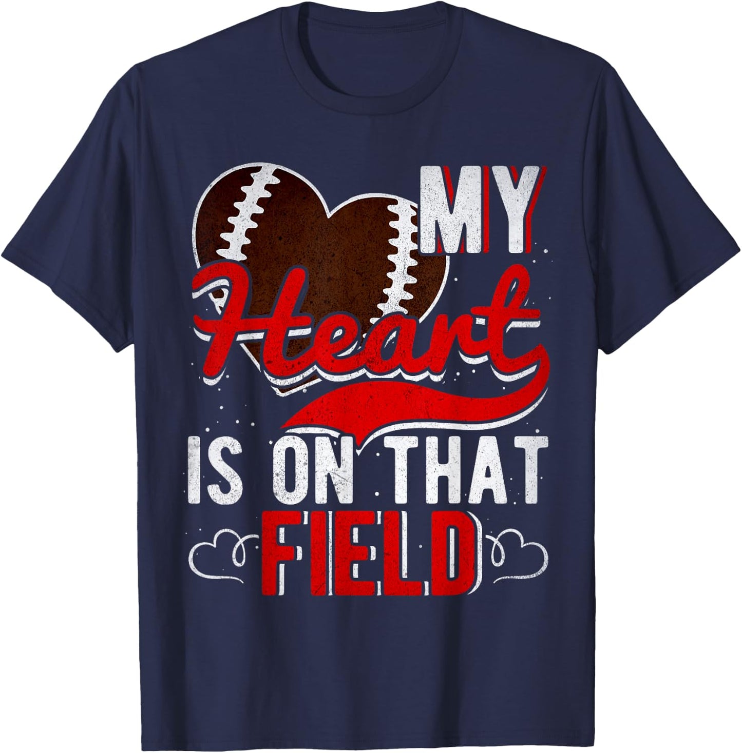 My Heart Is On That Field Football T-Shirt - T-Shirt | Navy