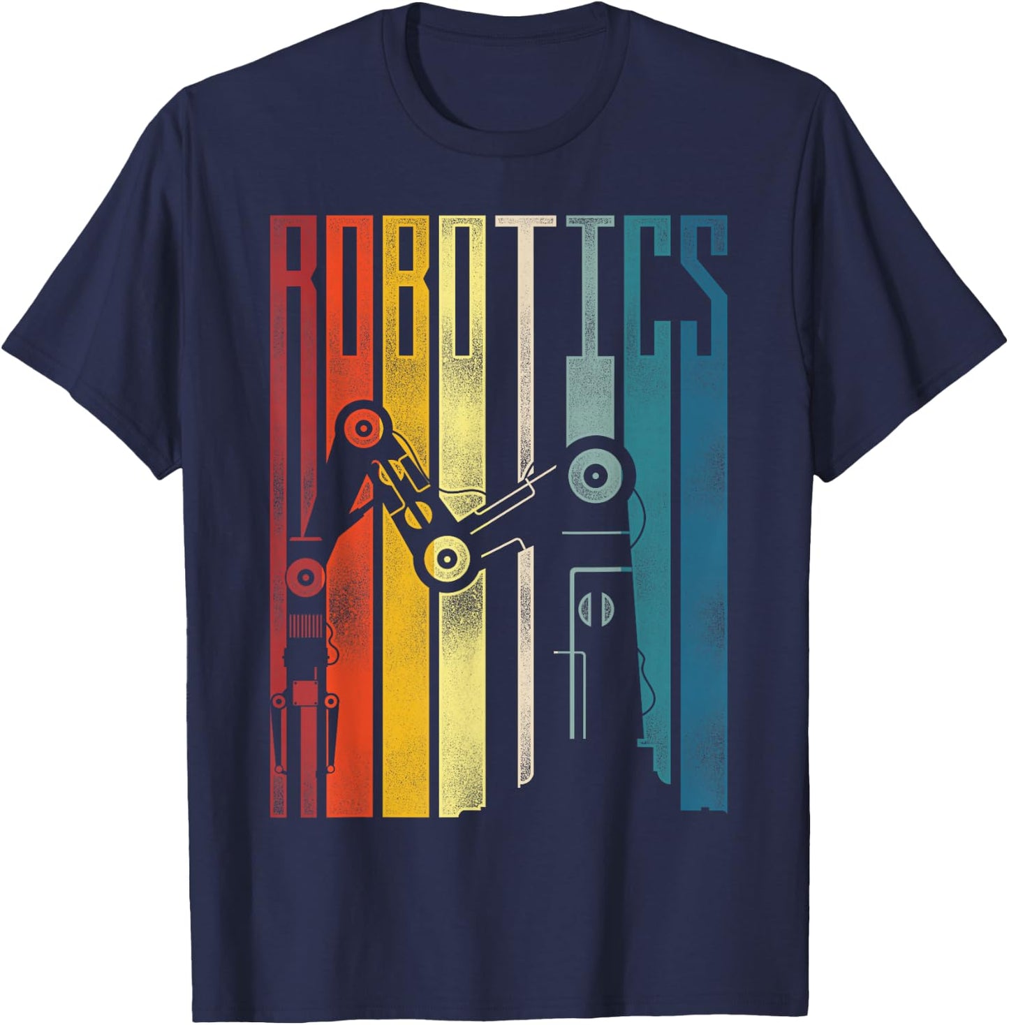 Robot Robotics Engineer Retro Vintage Robotics T-Shirt - T-Shirt | Navy
