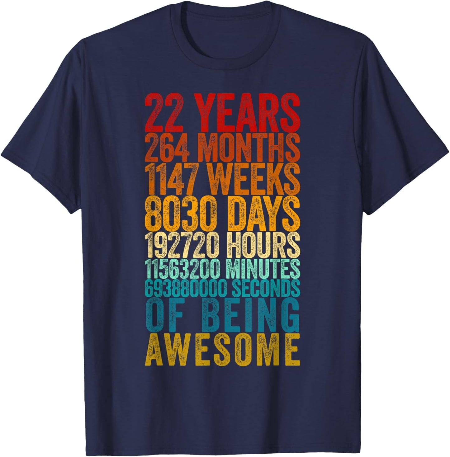 Funny 22nd Birthday Shirt Old Meter Funny 22 Year Old Gifts T-Shirt - T-Shirt | Navy