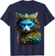 Fantasy Cute Vivid Cat Peacock Mix Women Girls Kids T-Shirt - T-Shirt | Navy