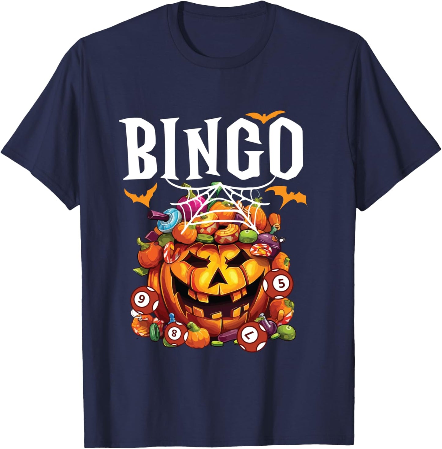 Bingo Halloween Trick Or Treat Bingo Player Bingo Caller T-Shirt - T-Shirt | Navy
