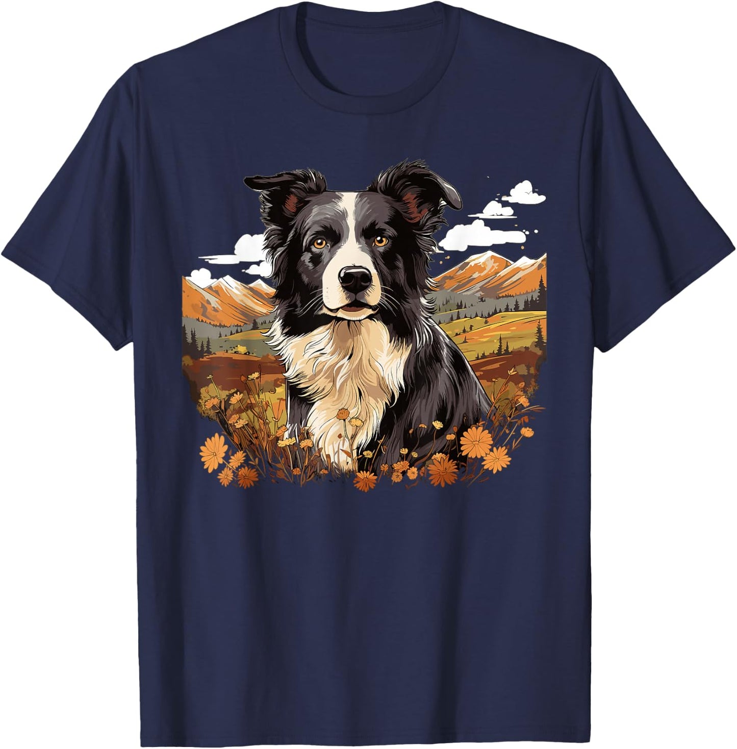 Border Collie Dog Border Collie T-Shirt - T-Shirt | Navy