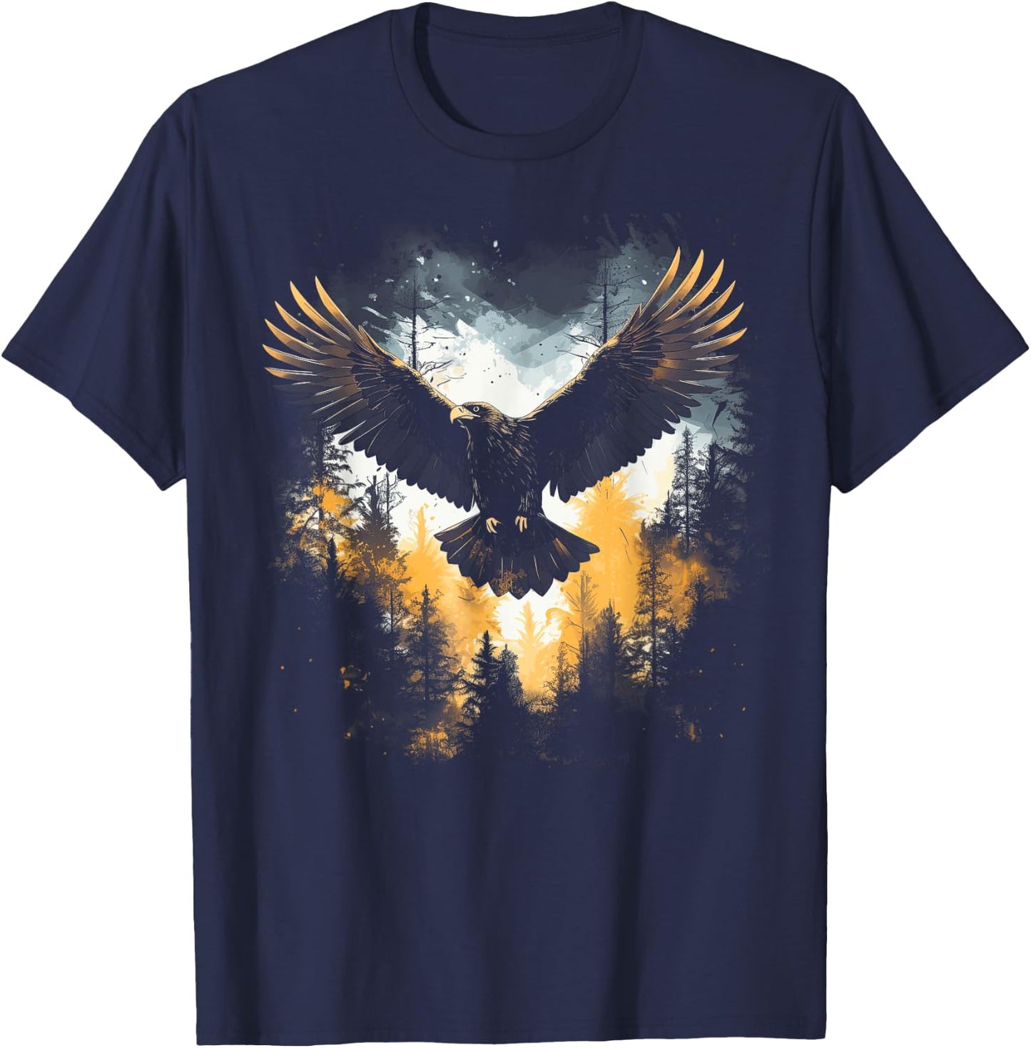 Eagle Forest Animal Wildlife T-Shirt - T-Shirt | Navy