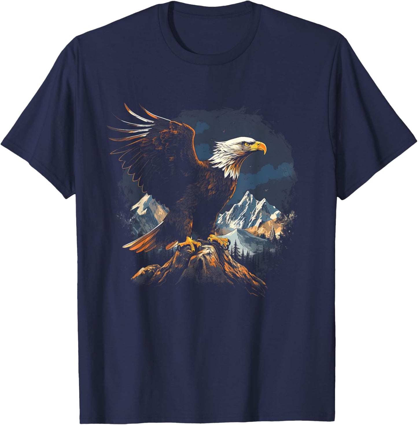 Majestic Breathtaking landscape Bird T-Shirt - T-Shirt | Navy