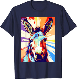 Funny Vintage Donkey Art Women Safari Mule Donkey T-Shirt - T-Shirt | Navy