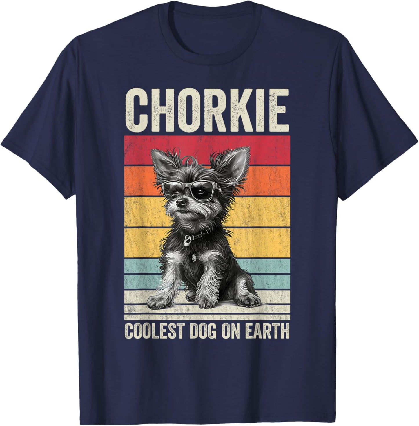 Chorkie Coolest Dog On Earth, Vintage Chorkie T-Shirt - T-Shirt | Navy