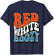 Red White & Boozy Retro, 4th Of July, Patriotic Men T-Shirt - T-Shirt | Navy