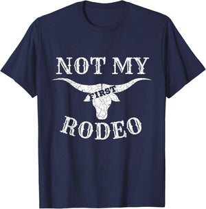Retro Vintage Country Music Shirt Not My First Rodeo T-Shirt - T-Shirt | Navy