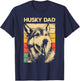 Best Husky Design For Dad Men Siberian Husky Pet Dog Lovers T-Shirt - T-Shirt | Navy