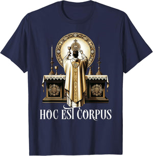Eucharistic Consecration Traditional Latin Mass Catholic T-Shirt - T-Shirt | Navy
