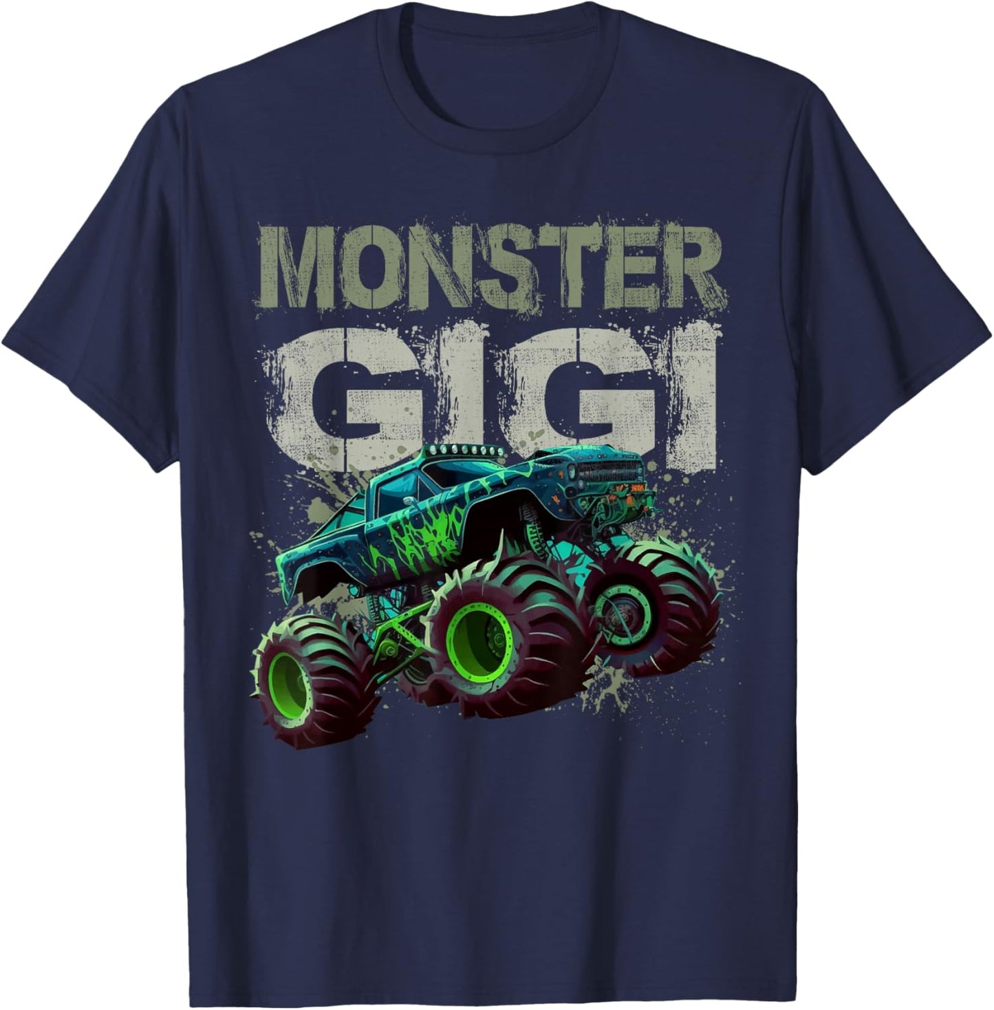 Monster Truck Gigi Family Matching Monster Truck Lovers T-Shirt - T-Shirt | Navy