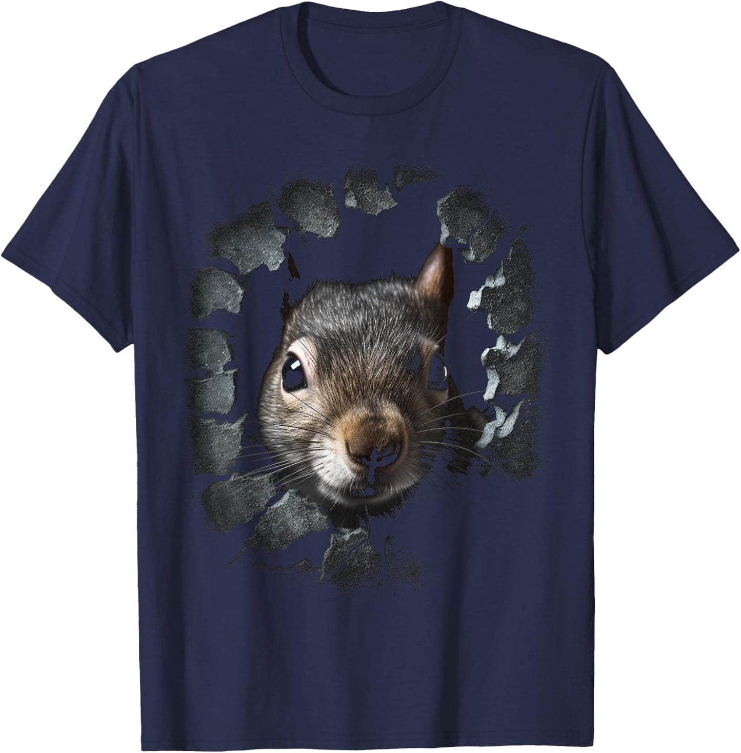 Squirrel Art - Wall Animal Squirrel T-Shirt - T-Shirt | Navy