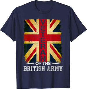 British Army Veteran Soldier Union Jack Flag UK Armed Forces T-Shirt - T-Shirt | Navy