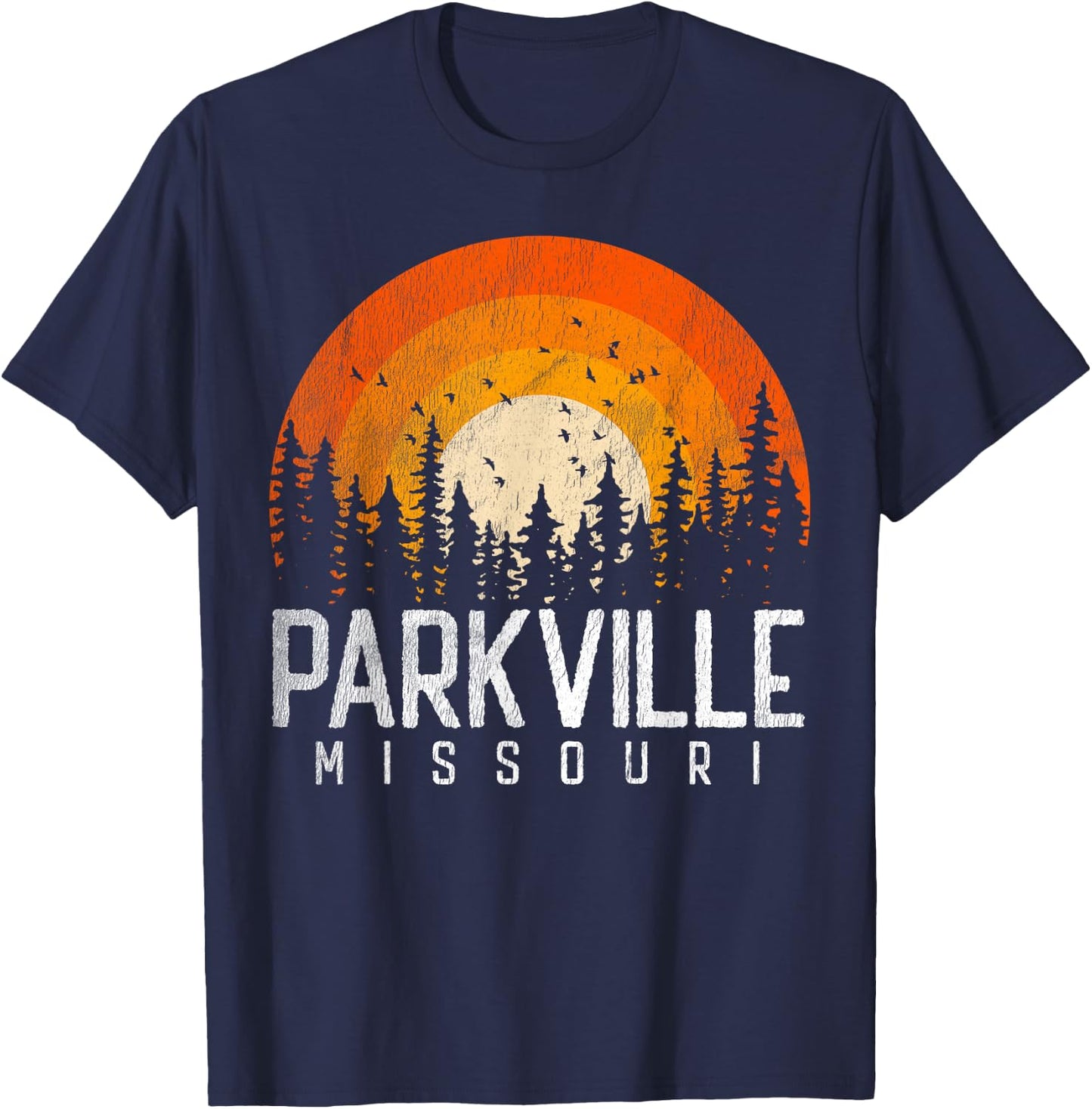 Parkville Missouri MO Shirt Retro Vintage 70s 80s 90s Gift T-Shirt - T-Shirt | Navy