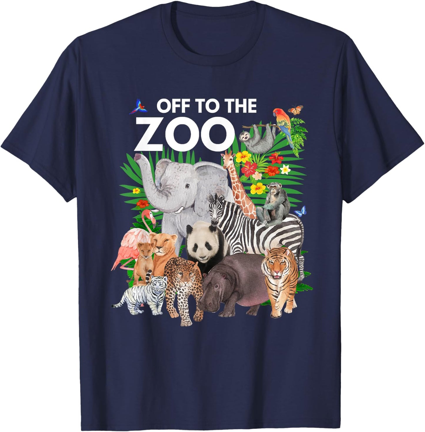Zoo Animals Safari Party A Day At The Zoo Safari Zoo Animal T-Shirt - T-Shirt | Navy