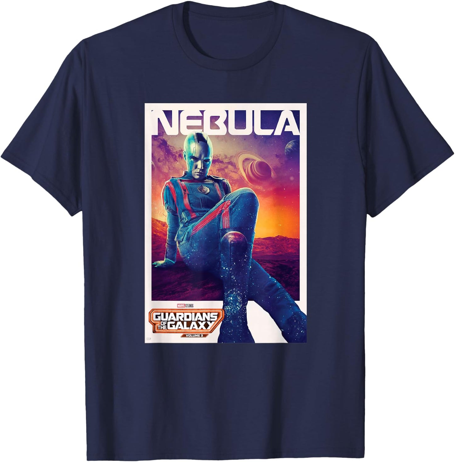 Marvel Guardians of the Galaxy Volume 3 Nebula Poster T-Shirt - T-Shirt | Navy