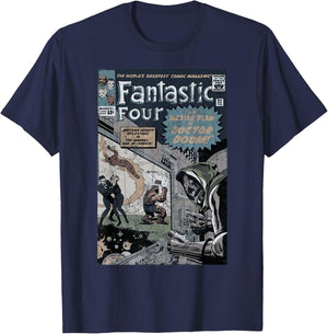Marvel Fantastic Four The Master Plan of Doctor Doom Retro T-Shirt - T-Shirt | Navy
