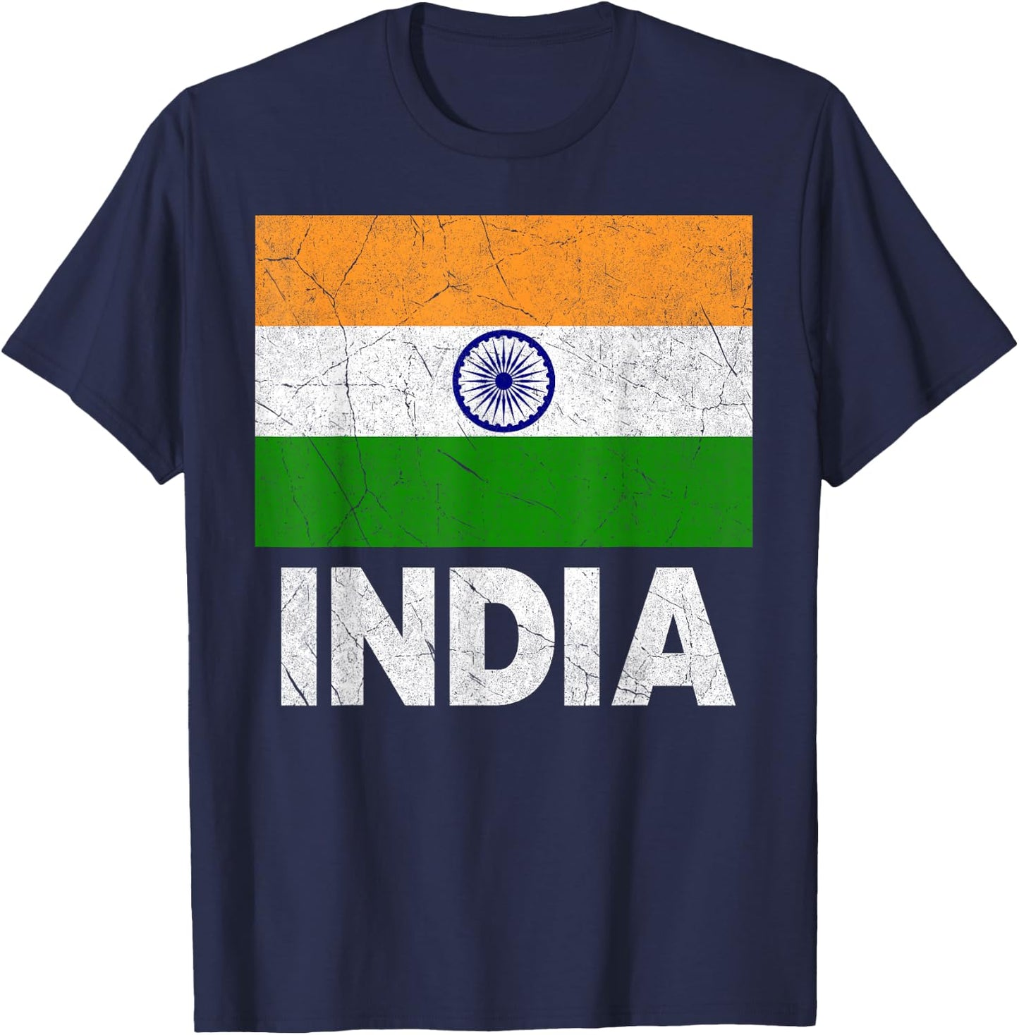 Indian Flag India Women Boys Girls Kids Birthday T-Shirt - T-Shirt | Navy
