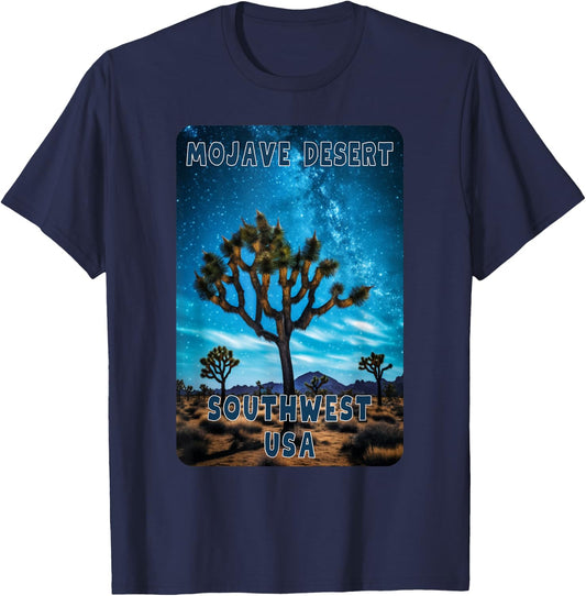 Mojave Desert Joshua Tree Stars T-Shirt - T-Shirt | Navy