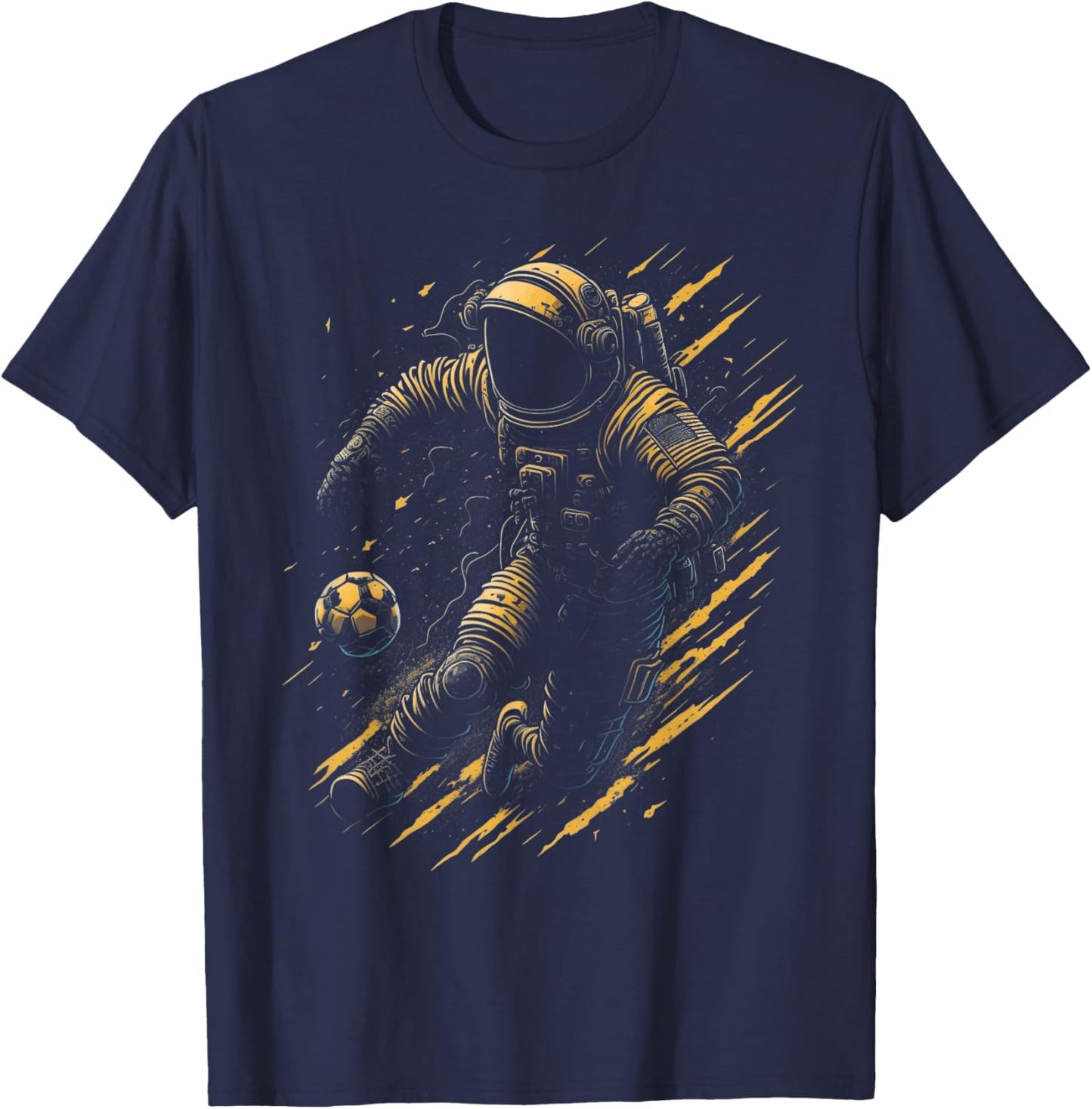 Astronaut Playing Soccer Space Boys Girls Astronaut Graphic T-Shirt - T-Shirt | Navy
