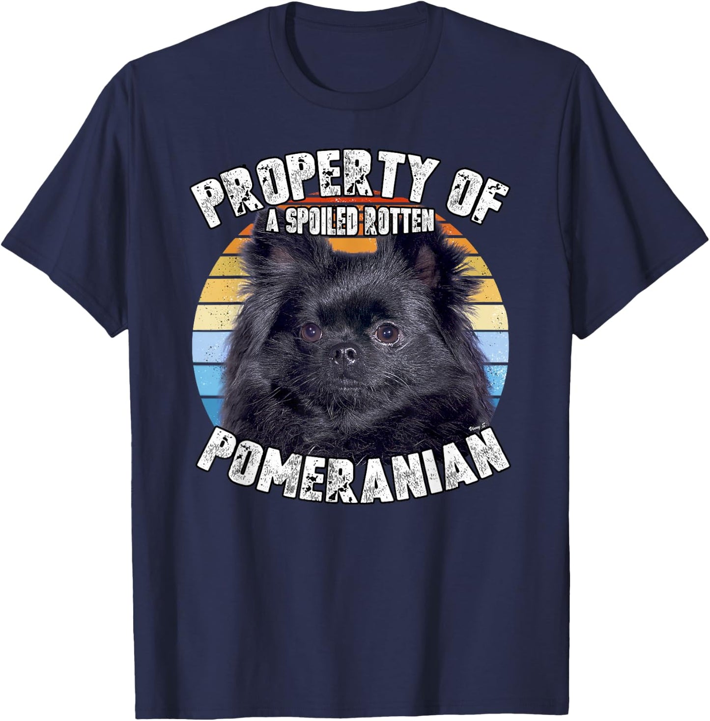 Pomeranian Black Property Of T-Shirt - T-Shirt | Navy