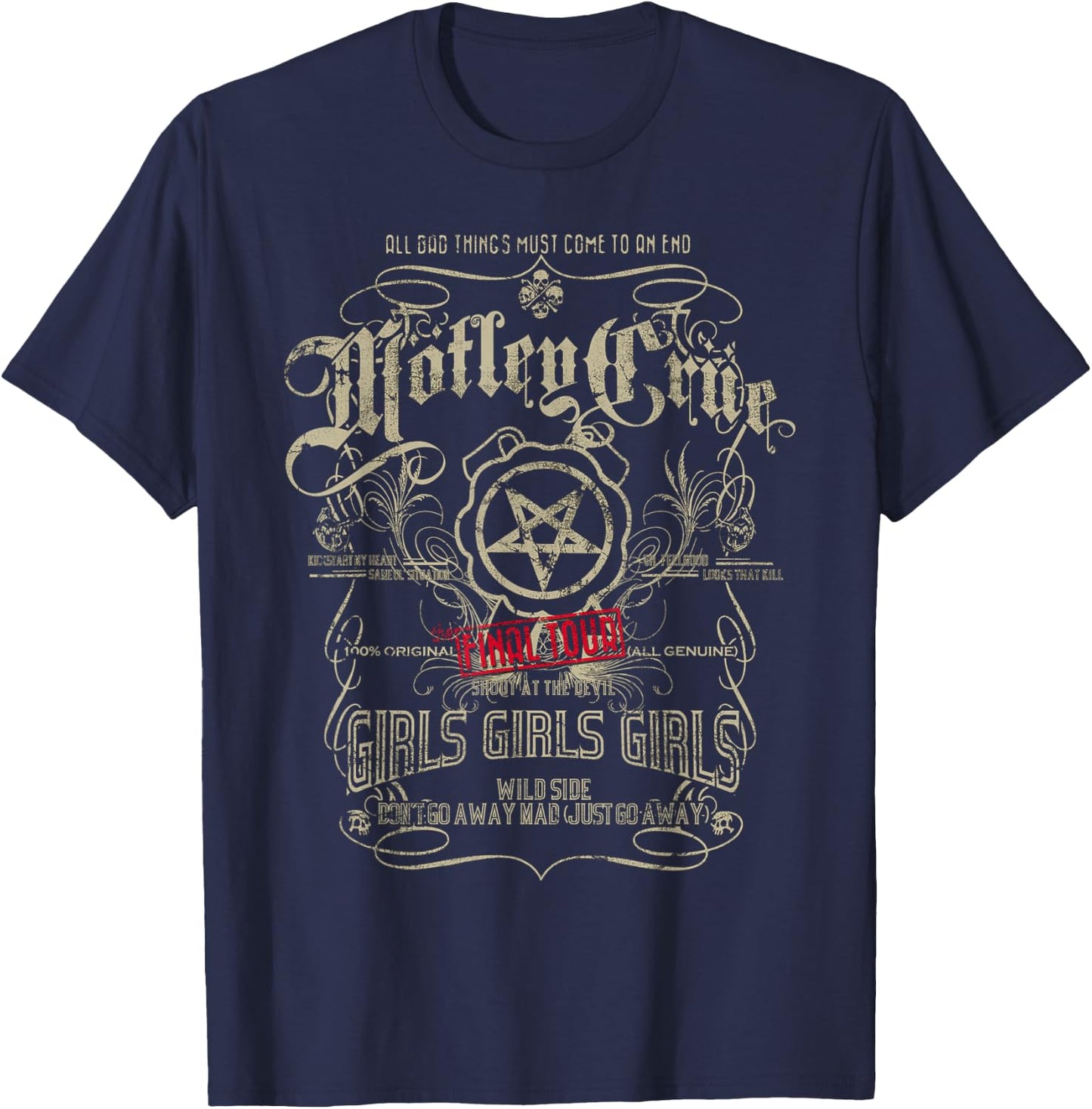 Mötley Crüe – It's Over Vintage T-Shirt - T-Shirt | Navy