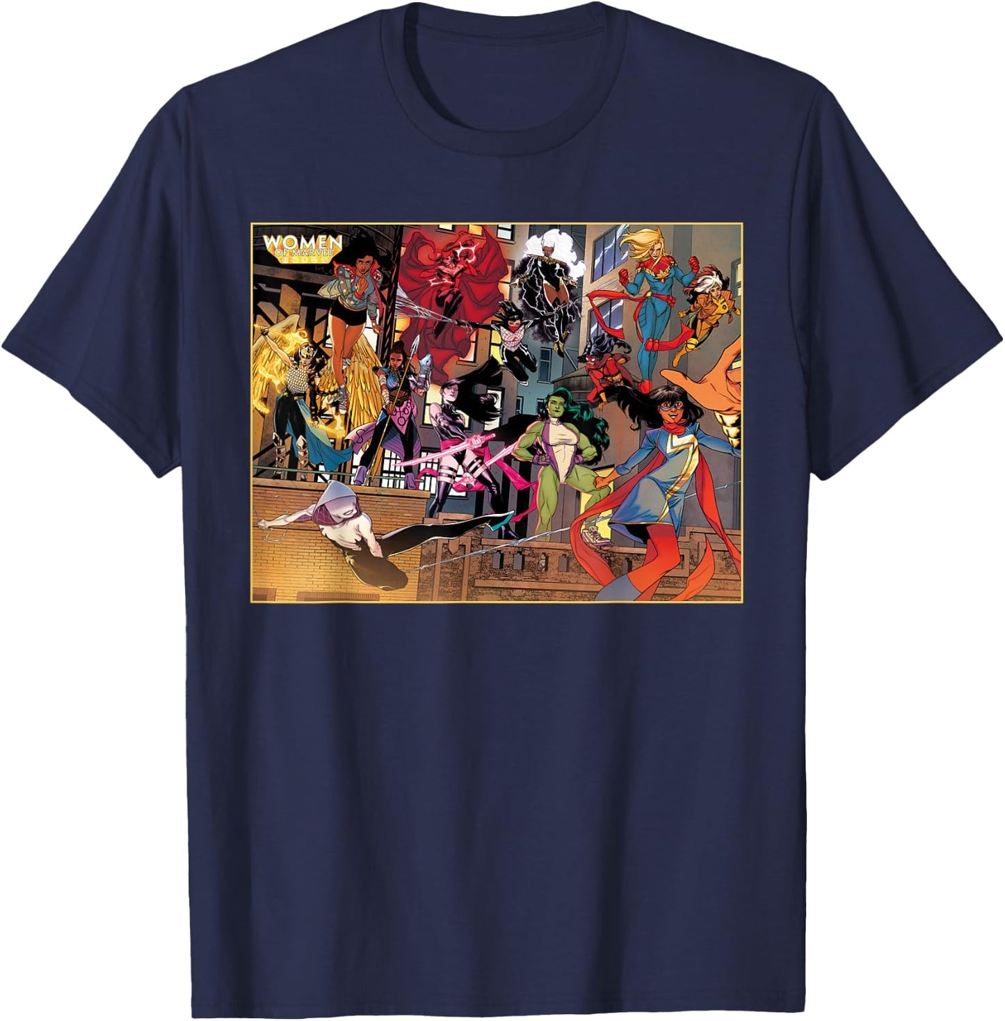 Marvel Women of Marvel Ms Marvel Ghost Spider She-Hulk T-Shirt - T-Shirt | Navy
